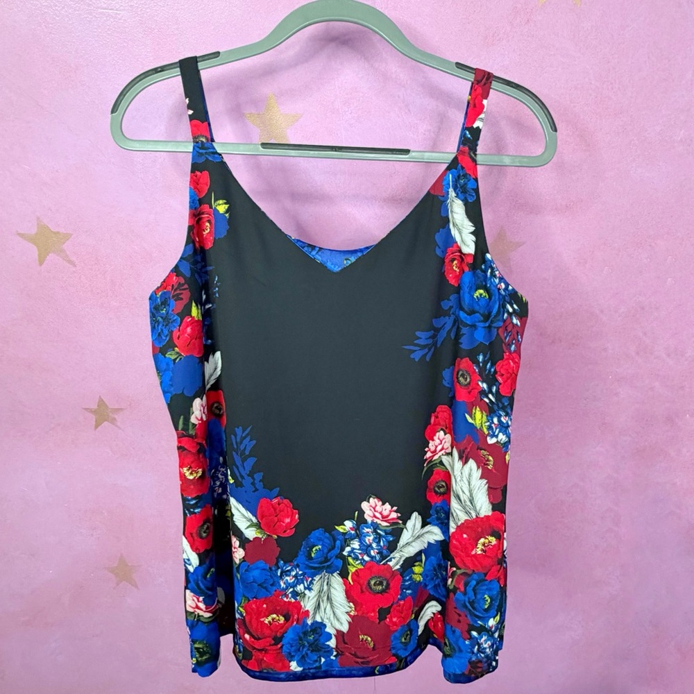 WHBM White House Black Market Ultimate Reversible Cami Tank Women’s Large Floral